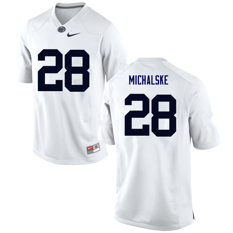 Men Penn State Nittany Lions #28 Mike Michalske College Football Jerseys-White
